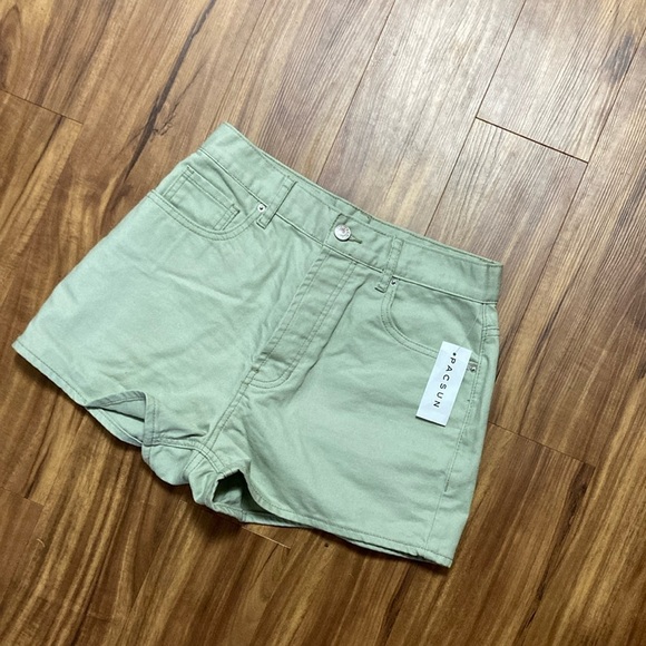 Pacsun high rise green Women's Shorts - Picture 1 of 1